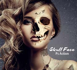 极品PS动作－头骨面孔(含3集高清视频教程)：Skull Face Ps Action